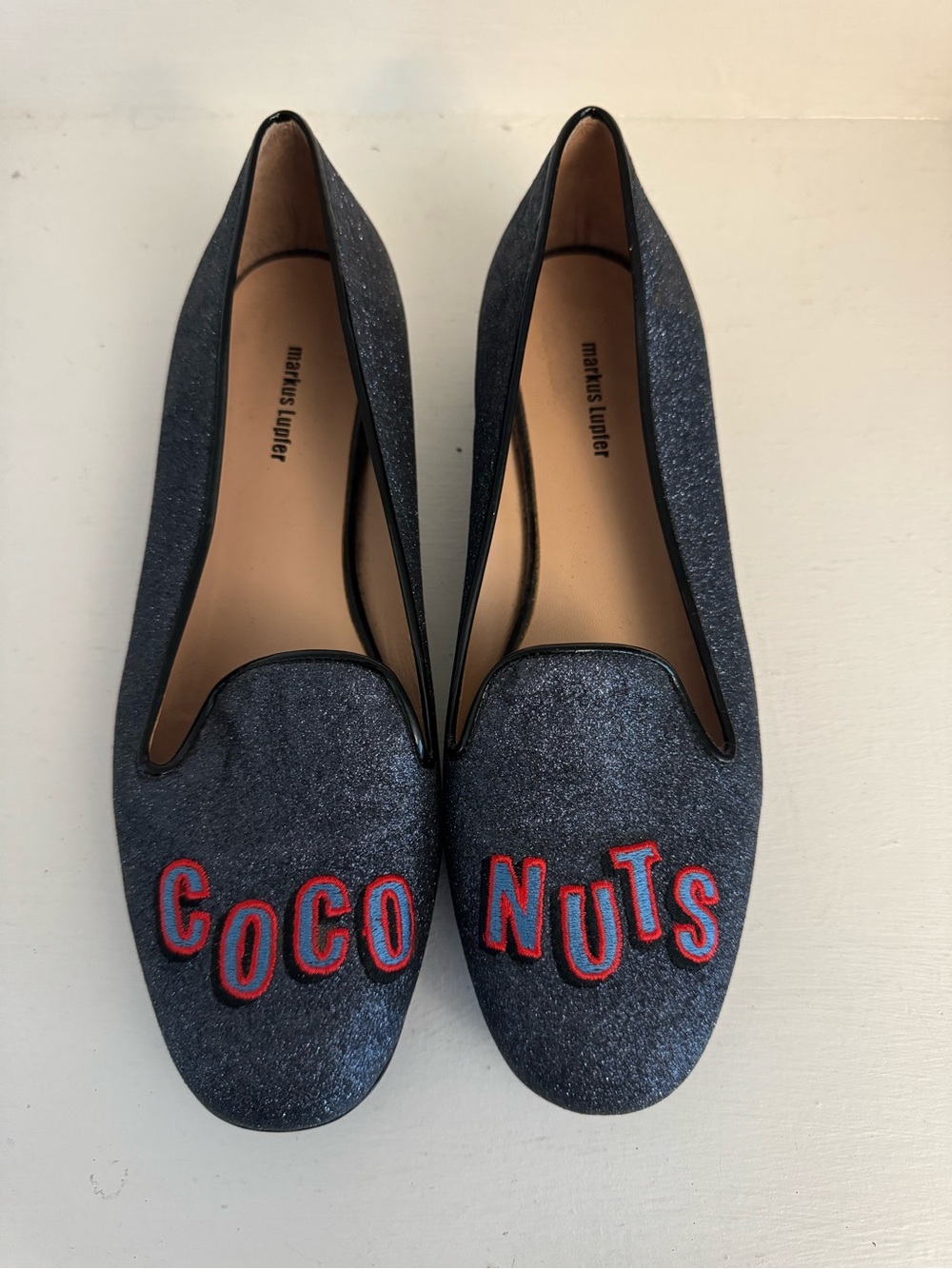 Markus Lupfer Coconuts Glitter Flats Novelty Womens Size EU 36